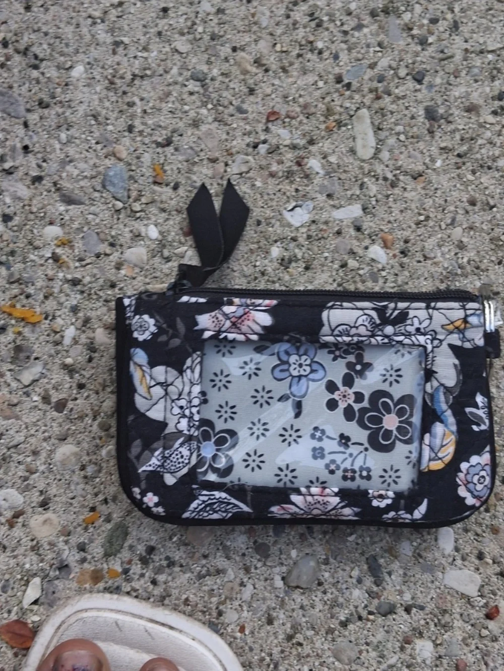 Floral Clear-Window Zipper Pouch